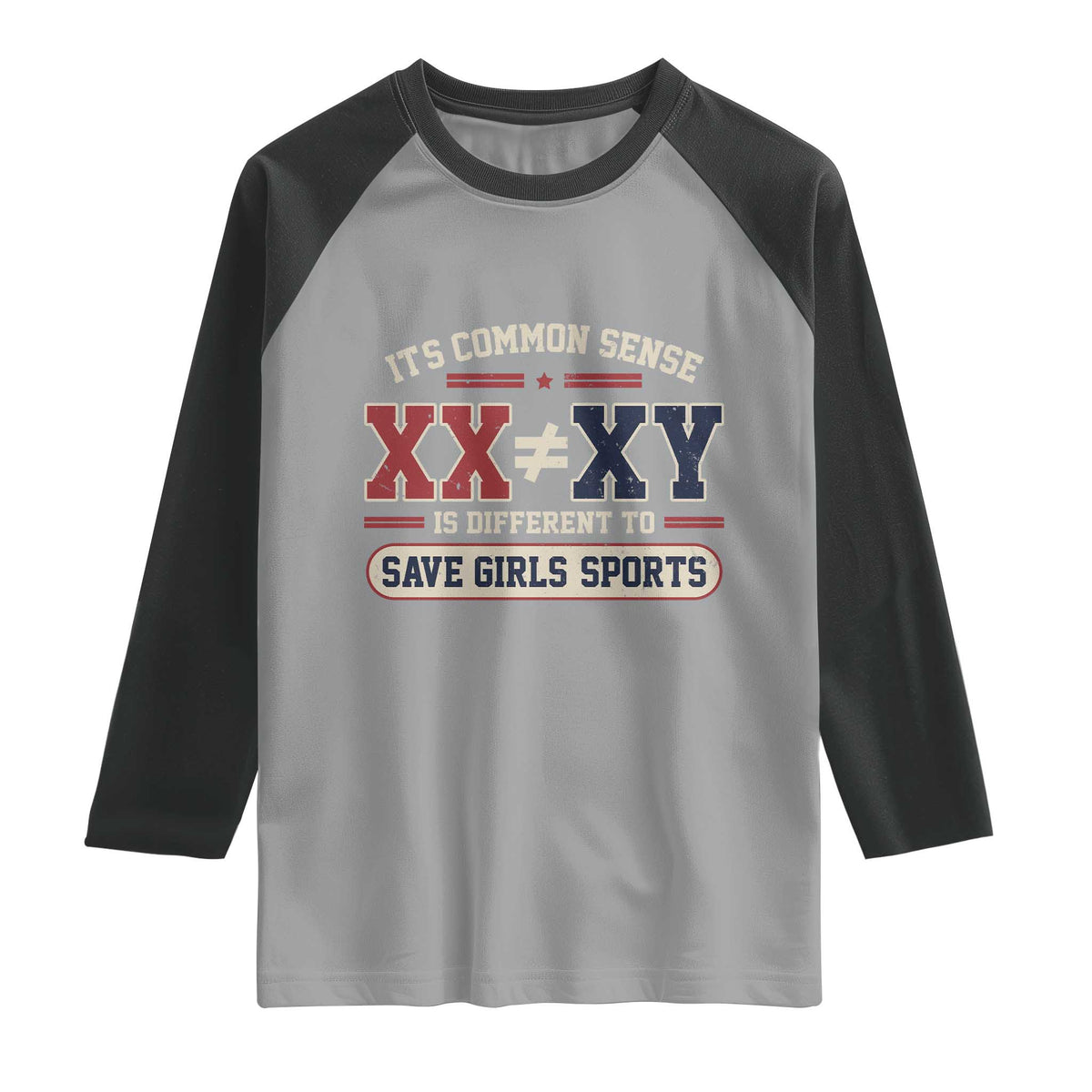 Save Girls Sports XX Does Not Equal XY Raglan Shirt Biological Science Vintage Varsity Athletic Graphic