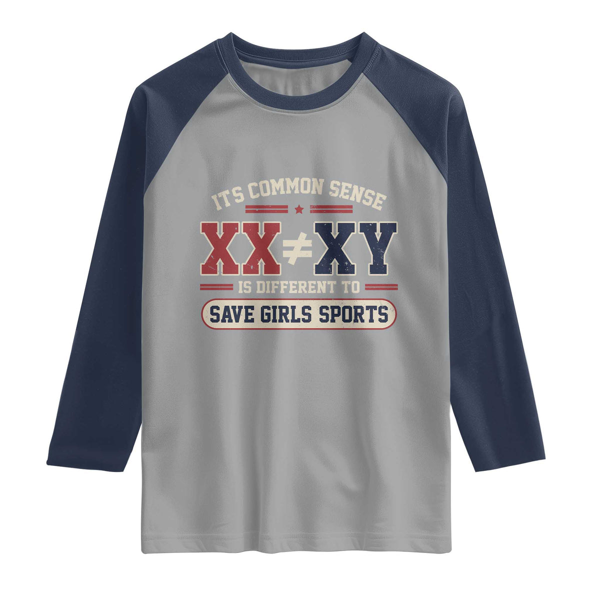 Save Girls Sports XX Does Not Equal XY Raglan Shirt Biological Science Vintage Varsity Athletic Graphic