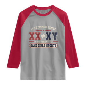 Save Girls Sports XX Does Not Equal XY Raglan Shirt Biological Science Vintage Varsity Athletic Graphic