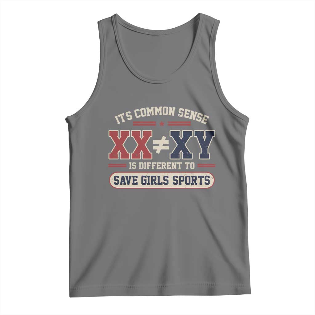 Save Girls Sports XX Does Not Equal XY Tank Top Biological Science Vintage Varsity Athletic Graphic
