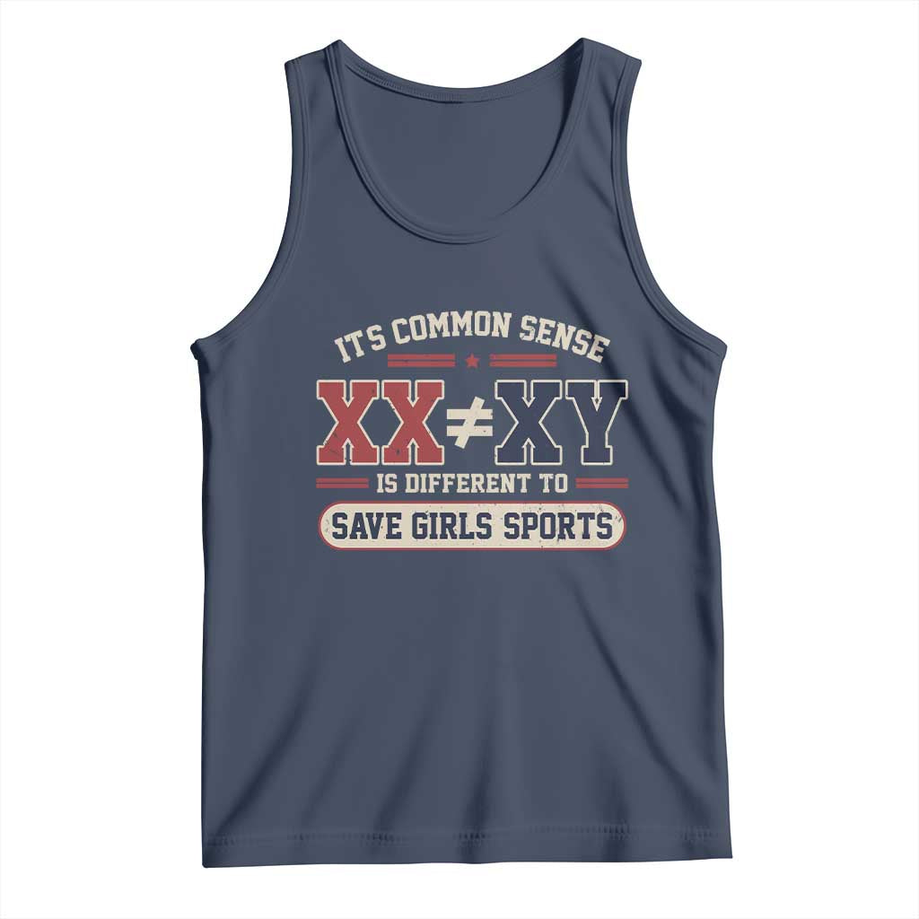 Save Girls Sports XX Does Not Equal XY Tank Top Biological Science Vintage Varsity Athletic Graphic