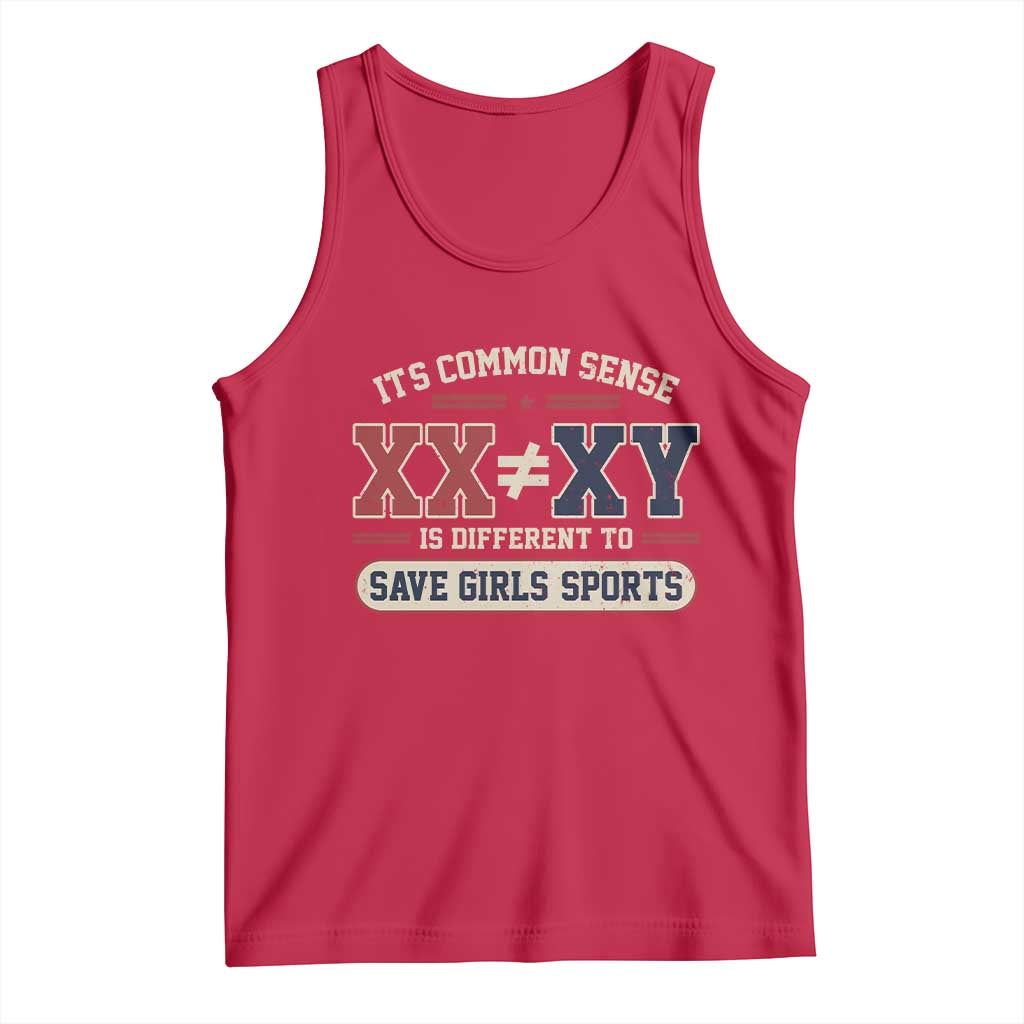 Save Girls Sports XX Does Not Equal XY Tank Top Biological Science Vintage Varsity Athletic Graphic