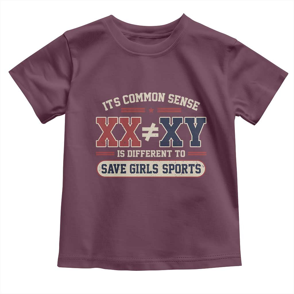Save Girls Sports XX Does Not Equal XY Toddler T Shirt Biological Science Vintage Varsity Athletic Graphic