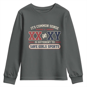 Save Girls Sports XX Does Not Equal XY Youth Sweatshirt Biological Science Vintage Varsity Athletic Graphic
