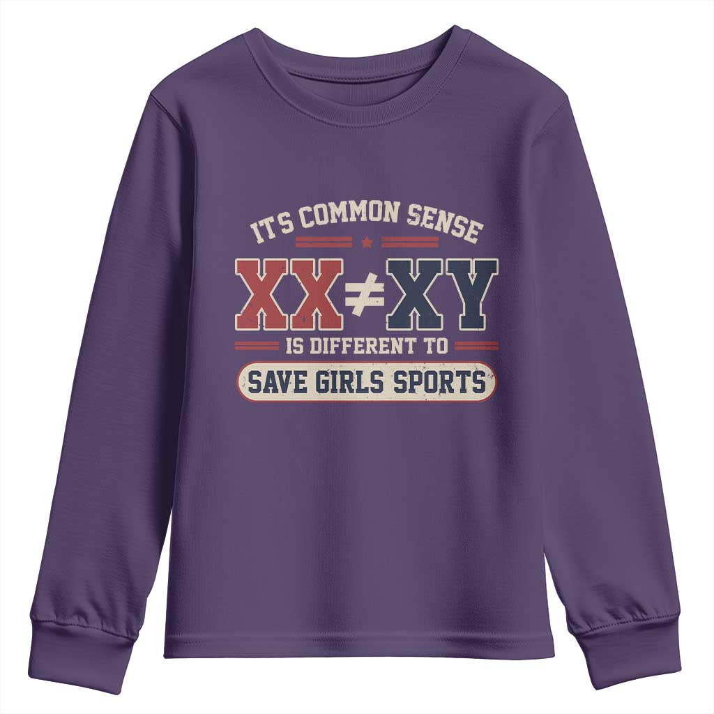 Save Girls Sports XX Does Not Equal XY Youth Sweatshirt Biological Science Vintage Varsity Athletic Graphic