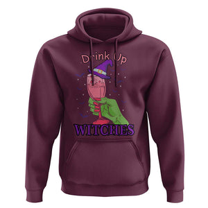 Drinking Witch Hoodie Drink Up Witches Wine Lover TS02 Maroon Print Your Wear