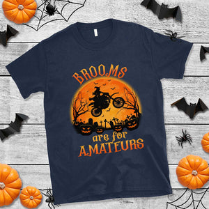 Riding Witch T Shirt Brooms Are For Amateurs Funny Motorbiker TS02 Navy Print Your Wear