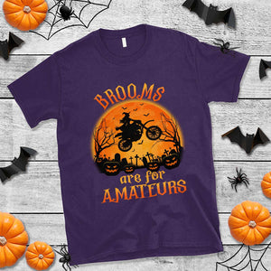 Riding Witch T Shirt Brooms Are For Amateurs Funny Motorbiker TS02 Purple Print Your Wear