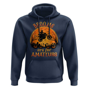 Riding Witch Hoodie Brooms Are For Amateurs Funny Motorbiker TS02 Navy Print Your Wear