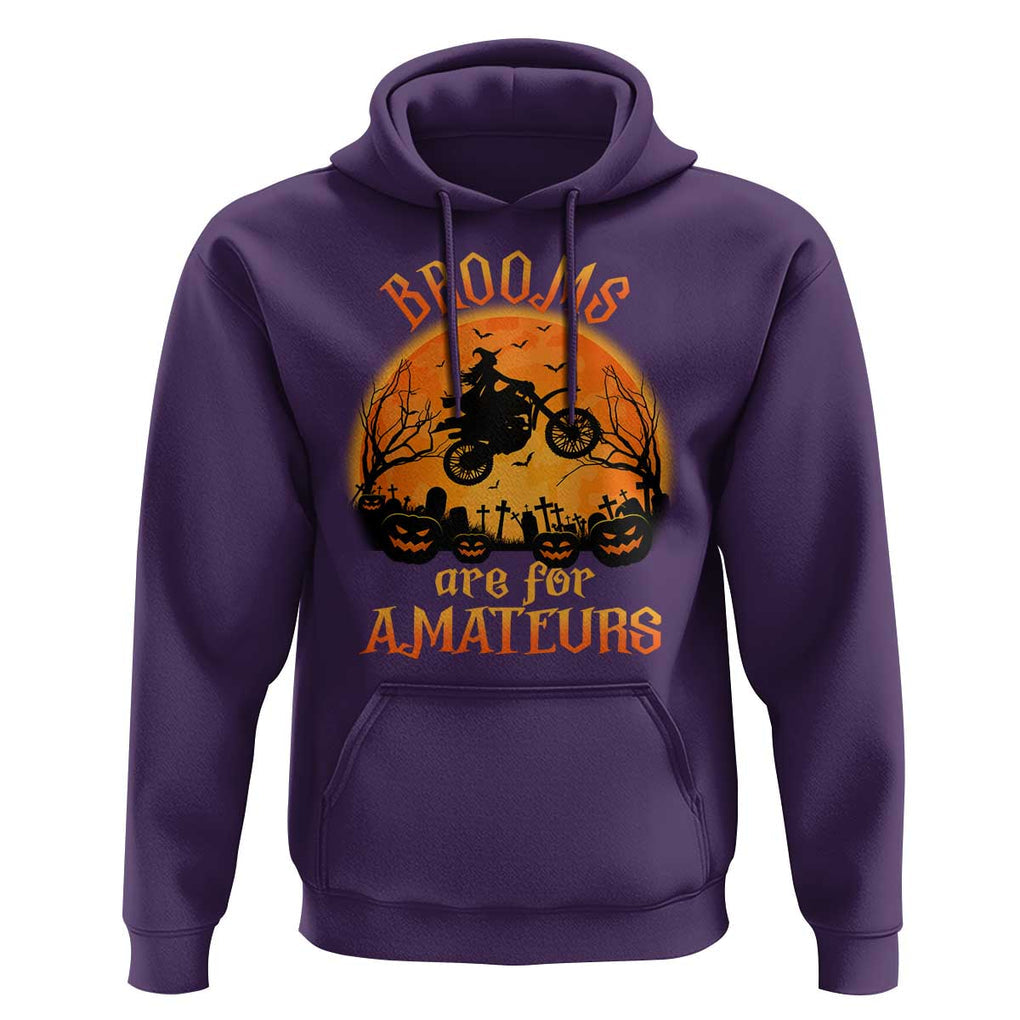 Riding Witch Hoodie Brooms Are For Amateurs Funny Motorbiker TS02 Purple Print Your Wear