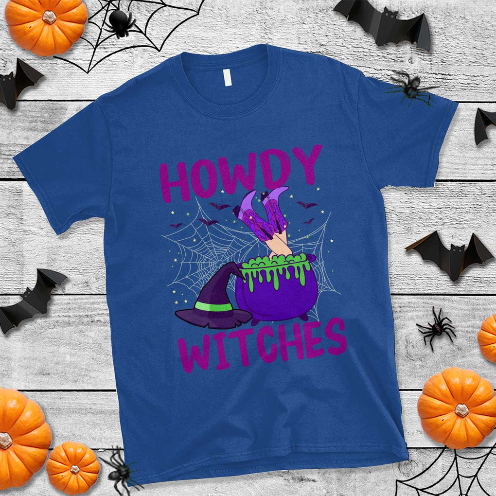 Halloween Witch T Shirt Howdy Witches Western Cowgirl TS02 Royal Blue Print Your Wear