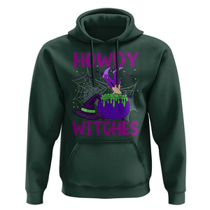 Halloween Witch Hoodie Howdy Witches Western Cowgirl TS02 Dark Forest Green Print Your Wear