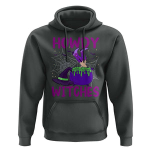 Halloween Witch Hoodie Howdy Witches Western Cowgirl TS02 Dark Heather Print Your Wear