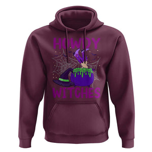 Halloween Witch Hoodie Howdy Witches Western Cowgirl TS02 Maroon Print Your Wear