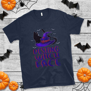Funny Witch T Shirt Resting Witch Face With Black Cat TS02 Navy Print Your Wear