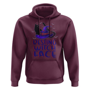 Funny Witch Hoodie Resting Witch Face With Black Cat TS02 Maroon Print Your Wear