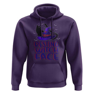 Funny Witch Hoodie Resting Witch Face With Black Cat TS02 Purple Print Your Wear