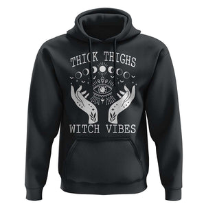 Thick Thighs Witch Vibes Celestial Witchcraft Moon Phases Hoodie TS02 Black Print Your Wear