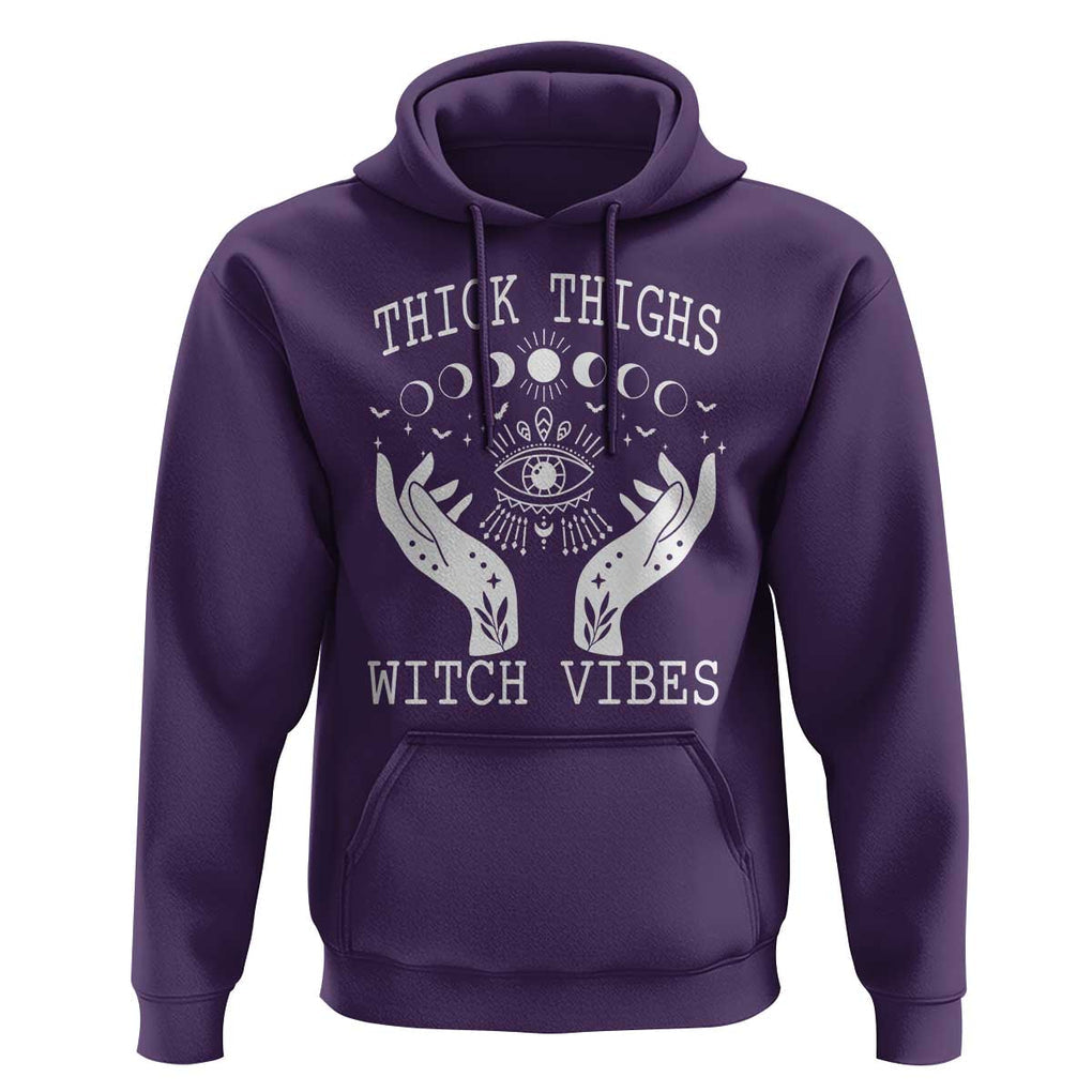 Thick Thighs Witch Vibes Celestial Witchcraft Moon Phases Hoodie TS02 Purple Print Your Wear