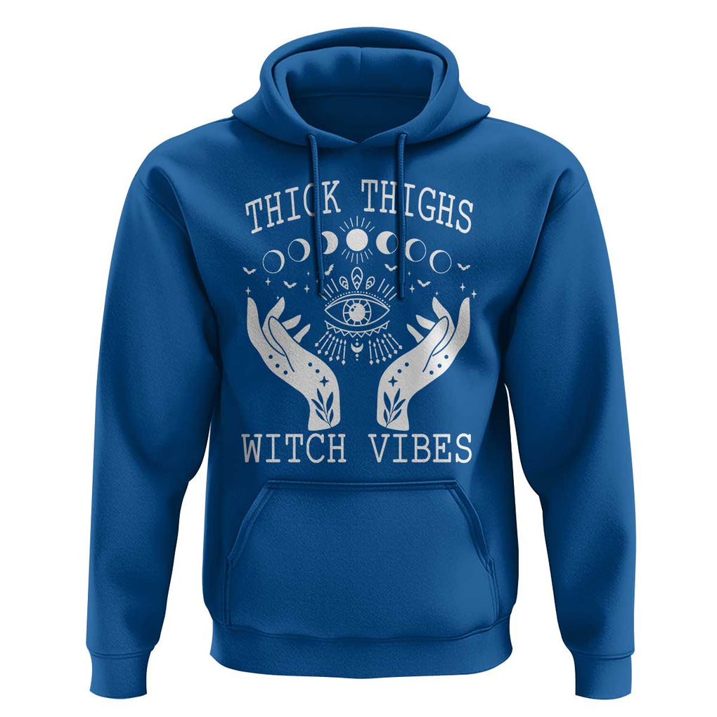 Thick Thighs Witch Vibes Celestial Witchcraft Moon Phases Hoodie TS02 Royal Blue Print Your Wear