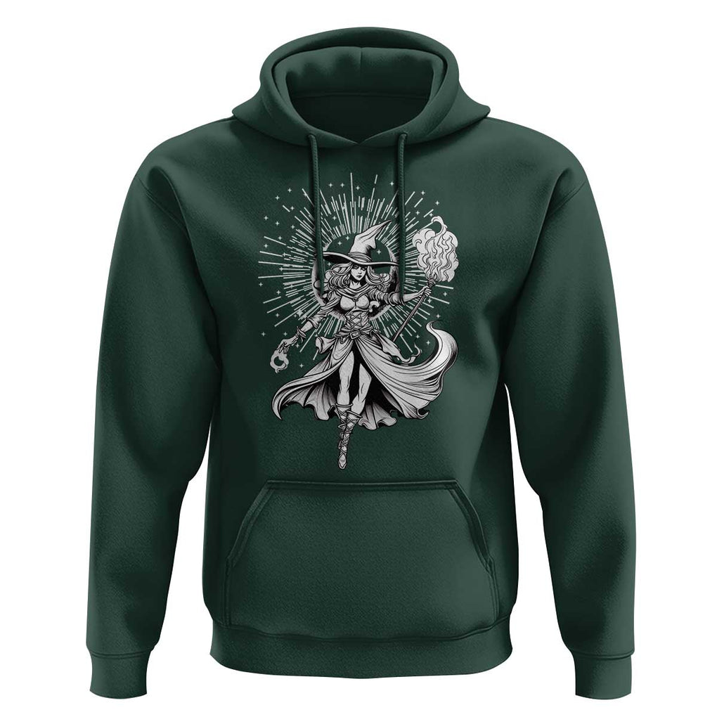 Witch Hoodie Black Gothic TS02 Dark Forest Green Print Your Wear