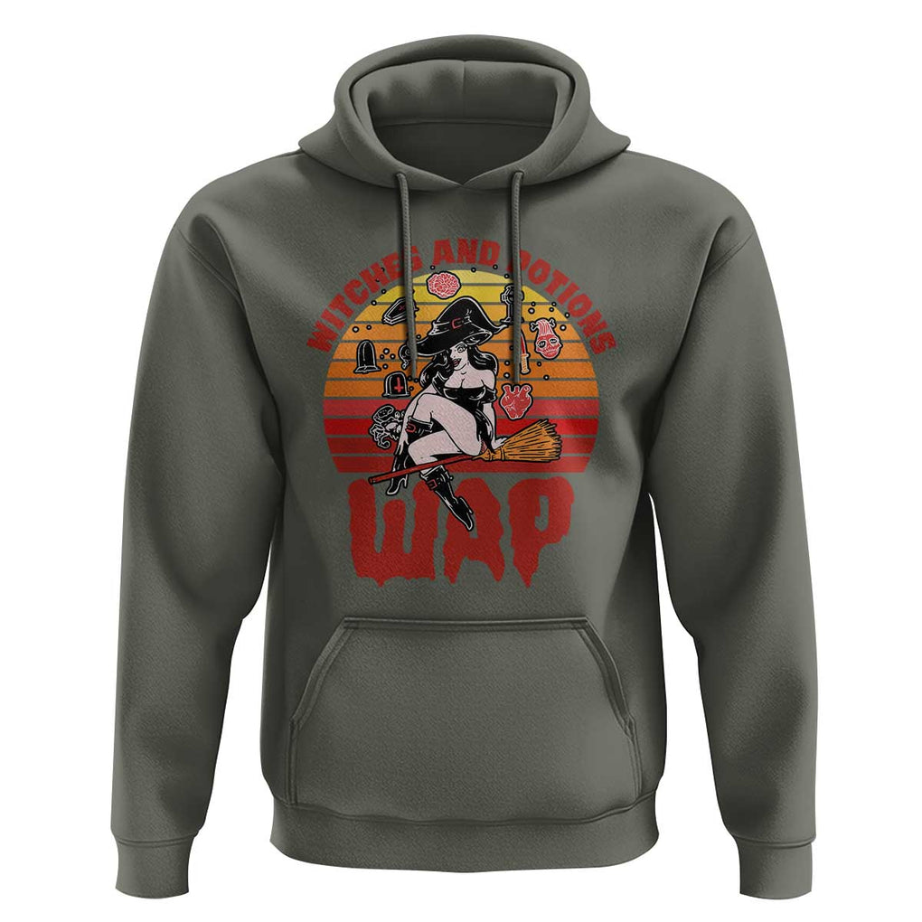 WAP Witches And Potions Retro Hoodie TS02 Military Green Print Your Wear
