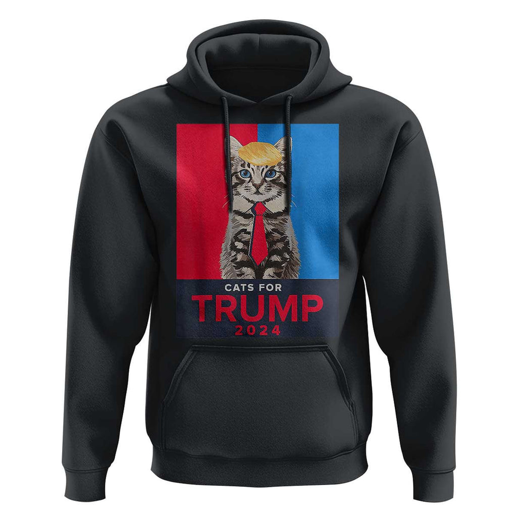 Cats For Trump 2024 Hoodie Funny Cat Election TS02 Black Print Your Wear