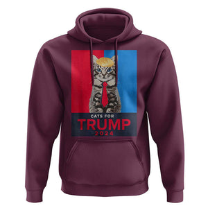 Cats For Trump 2024 Hoodie Funny Cat Election TS02 Maroon Print Your Wear