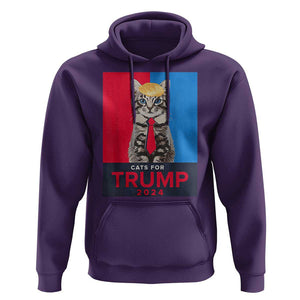 Cats For Trump 2024 Hoodie Funny Cat Election TS02 Purple Print Your Wear