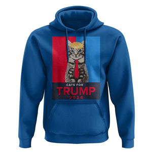 Cats For Trump 2024 Hoodie Funny Cat Election TS02 Royal Blue Print Your Wear