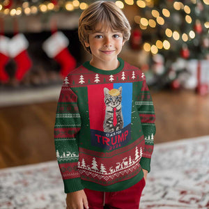 Cats For Trump 2024 Ugly Christmas Sweater Funny Cat Election TS02 Christmas Print Your Wear