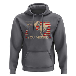 Trump You Missed Hoodie Funny Election 2024 American Flag TS02 Charcoal Print Your Wear