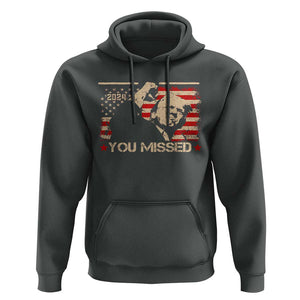 Trump You Missed Hoodie Funny Election 2024 American Flag TS02 Dark Heather Print Your Wear
