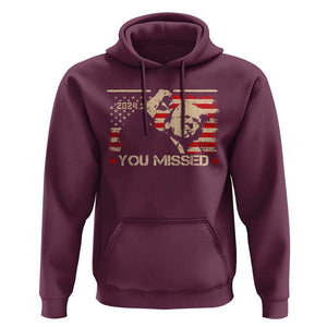 Trump You Missed Hoodie Funny Election 2024 American Flag TS02 Maroon Print Your Wear