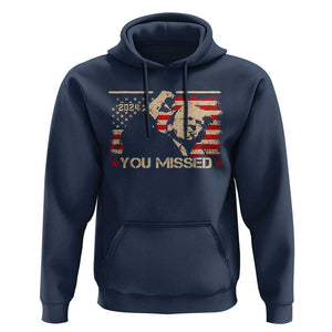 Trump You Missed Hoodie Funny Election 2024 American Flag TS02 Navy Print Your Wear