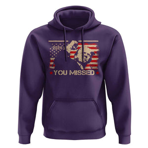 Trump You Missed Hoodie Funny Election 2024 American Flag TS02 Purple Print Your Wear