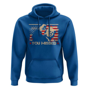 Trump You Missed Hoodie Funny Election 2024 American Flag TS02 Royal Blue Print Your Wear