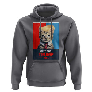 Cats For Trump 2024 Hoodie Funny Cat Election Blonde Hair TS02 Charcoal Print Your Wear
