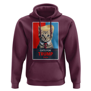 Cats For Trump 2024 Hoodie Funny Cat Election Blonde Hair TS02 Maroon Print Your Wear