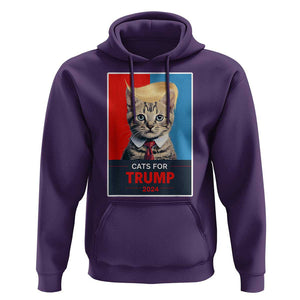 Cats For Trump 2024 Hoodie Funny Cat Election Blonde Hair TS02 Purple Print Your Wear