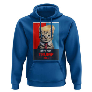 Cats For Trump 2024 Hoodie Funny Cat Election Blonde Hair TS02 Royal Blue Print Your Wear