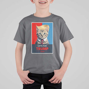 Cats For Trump 2024 T Shirt For Kid Funny Cat Election Blonde Hair TS02 Charcoal Print Your Wear