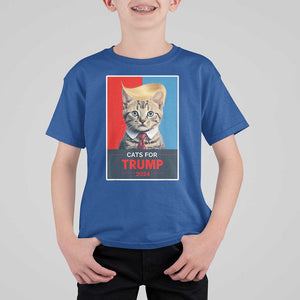 Cats For Trump 2024 T Shirt For Kid Funny Cat Election Blonde Hair TS02 Royal Blue Print Your Wear