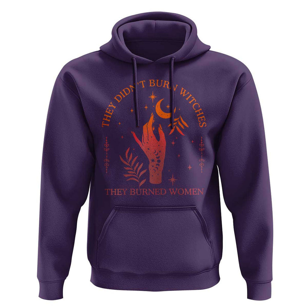 Celestial Witchy Feminist Hoodie They Didn't Burn Witches They Burned Women TS02 Purple Print Your Wear