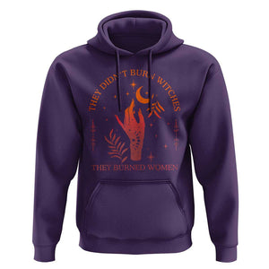 Celestial Witchy Feminist Hoodie They Didn't Burn Witches They Burned Women TS02 Purple Print Your Wear