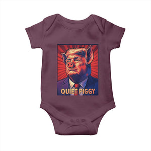 Quiet Piggy Sarcastic Trump Baby Onesie Funny Pig Political Satire TS02 Maroon Print Your Wear