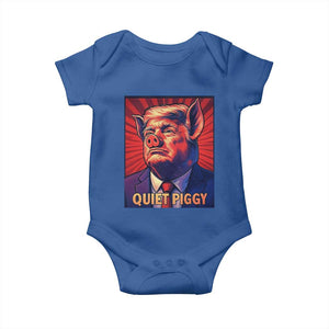 Quiet Piggy Sarcastic Trump Baby Onesie Funny Pig Political Satire TS02 Royal Blue Print Your Wear