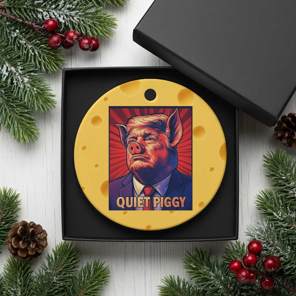 Quiet Piggy Sarcastic Trump Ceramic Ornament Funny Pig Political Satire TS02 1pc Yellow Cheese Print Your Wear