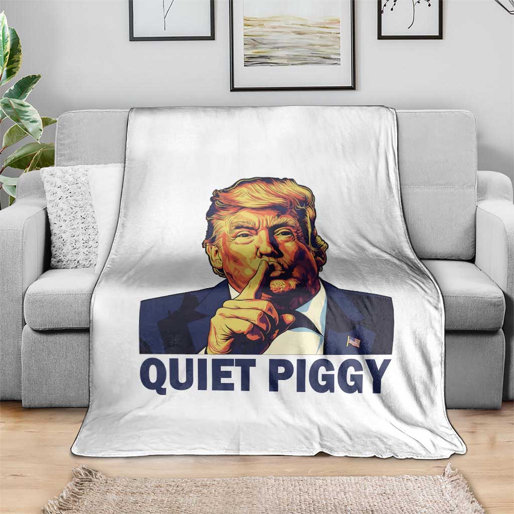 Quiet Piggy Shhh Trump Meme Throw Blanket Funny Political Satire Free Speech TS02 Print Your Wear