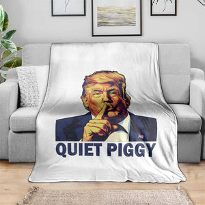 Quiet Piggy Shhh Trump Meme Throw Blanket Funny Political Satire Free Speech TS02 Print Your Wear